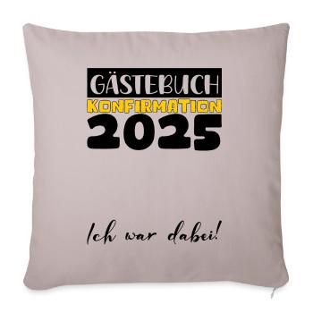Confirmation 2025 Guest Book Decoration Girls Boys - Sofa pillowcase 17,3'' x 17,3'' (45 x 45 cm) - light taupe - Front