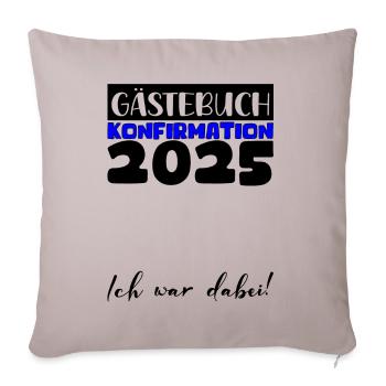 Confirmation 2025 Guest Book Decoration Girls Boys - Sofa pillowcase 17,3'' x 17,3'' (45 x 45 cm) - light taupe - Front