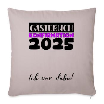Confirmation 2025 Guest Book Decoration Girls Boys - Sofa pillowcase 17,3'' x 17,3'' (45 x 45 cm) - light taupe - Front