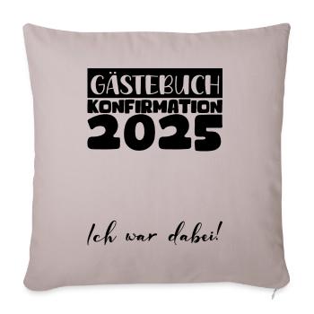 Confirmation 2025 Guest Book Decoration Girls Boys - Sofa pillowcase 17,3'' x 17,3'' (45 x 45 cm) - light taupe - Front