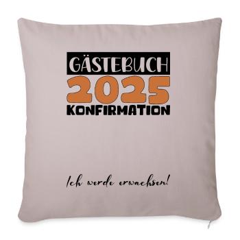 Confirmation 2025 Guest Book Decoration Girls Boys - Sofa pillowcase 17,3'' x 17,3'' (45 x 45 cm) - light taupe - Front