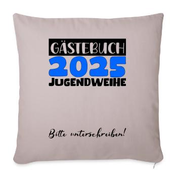 Jugendweihe 2025 Guestbook Gift Girls Boys - Sofa pillowcase 17,3'' x 17,3'' (45 x 45 cm) - light taupe - Front