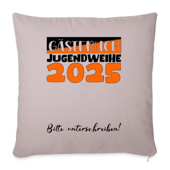 Jugendweihe 2025 Guestbook Gift Girls Boys - Sofa pillowcase 17,3'' x 17,3'' (45 x 45 cm) - light taupe - Front