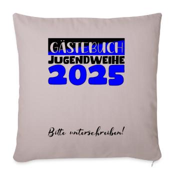 Jugendweihe 2025 Guestbook Gift Girls Boys - Sofa pillowcase 17,3'' x 17,3'' (45 x 45 cm) - light taupe - Front