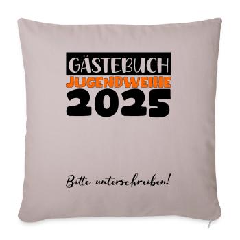 Jugendweihe 2025 Guestbook Gift Girls Boys - Sofa pillowcase 17,3'' x 17,3'' (45 x 45 cm) - light taupe - Front