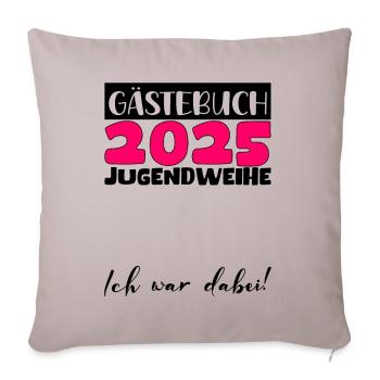 Jugendweihe 2025 Guestbook Gift Girls Boys - Sofa pillowcase 17,3'' x 17,3'' (45 x 45 cm) - light taupe - Front