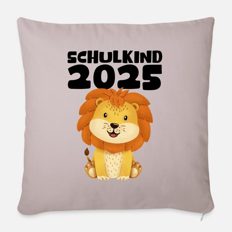 Schulkind 2025 Junge Mädchen Einschulung 2025 Deko - Sofakissenbezug 45 x 45 cm - helles Taupe