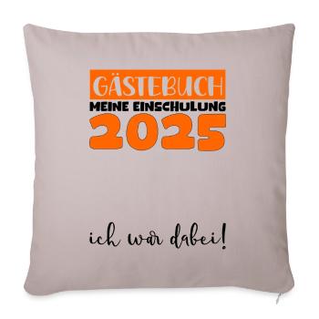Livre d’or Inscription à l’école 2025 Jeunes filles Écolier - Housse de coussin décorative 45 x 45 cm - taupe clair - Devant