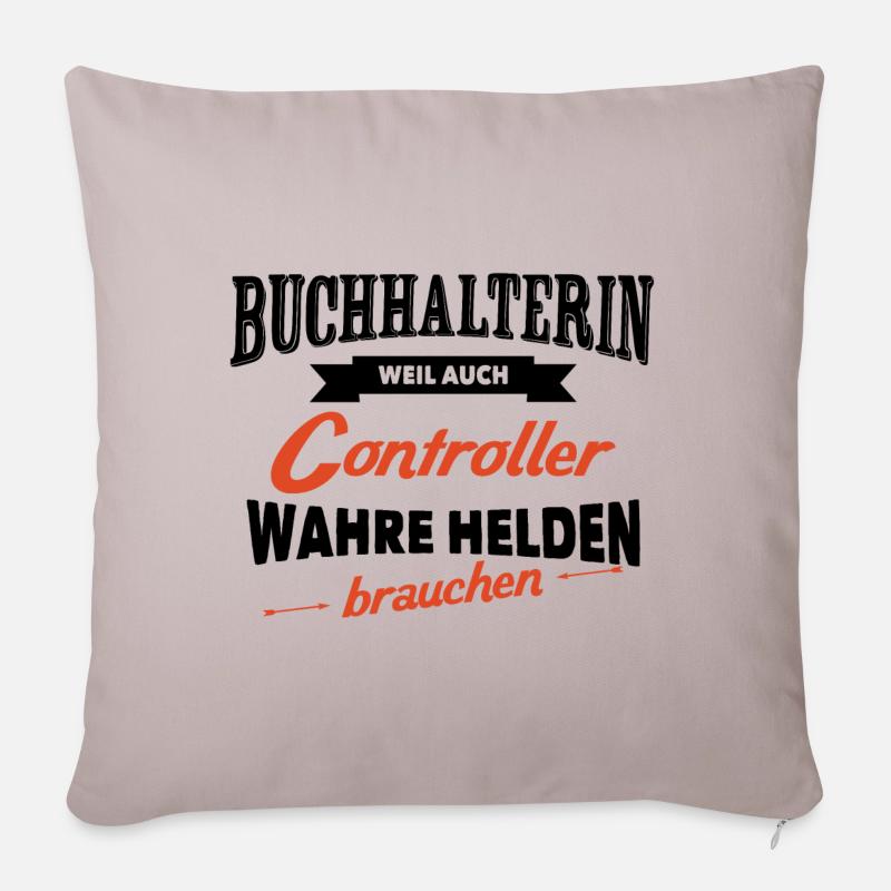 Buchhalterin die wahren Heldin - Buchhaltung - Sofakissenbezug 45 x 45 cm - helles Taupe