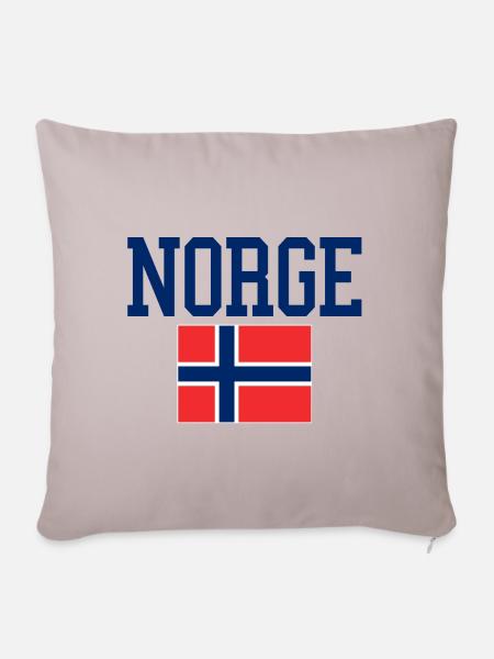 Norwegen Souvenir Urlaub - Sofakissenbezug 45 x 45 cm - helles Taupe