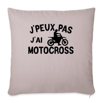 Je peux pas j'ai motocross - Housse de coussin décorative 45 x 45 cm - taupe clair - Devant