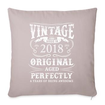 Vintage Made In 2018 6 ans d’être génial - Housse de coussin décorative 45 x 45 cm - taupe clair - Devant