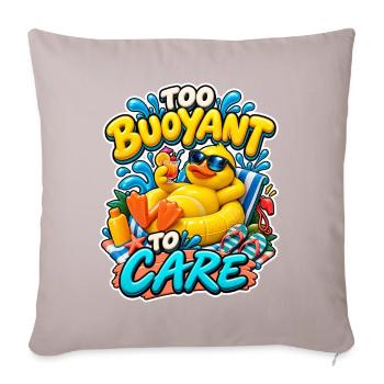 Too Buoyant To Care Relaxed Duck Pool Comic - Sofa pillowcase 17,3'' x 17,3'' (45 x 45 cm) - light taupe - Front