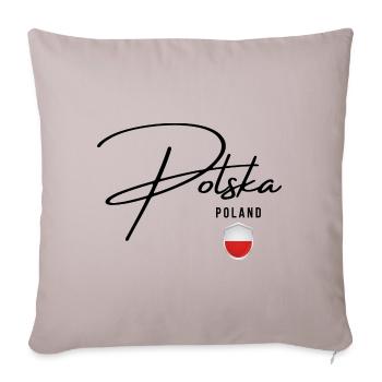 Flagge Polens, Polnischer Stolz - Sofakissenbezug 45 x 45 cm - helles Taupe - Vorne