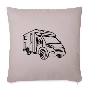Camping-car semi-intégré - Avant - Contour Black - Housse de coussin décorative 45 x 45 cm - taupe clair - Devant