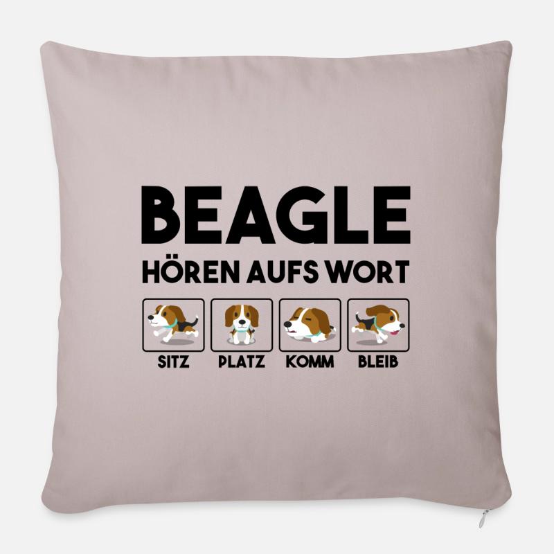Beagle - Sofakissenbezug 45 x 45 cm - helles Taupe