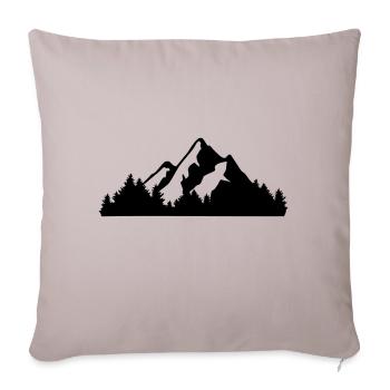 Berge und Wald - Sofakissenbezug 45 x 45 cm - helles Taupe - Vorne
