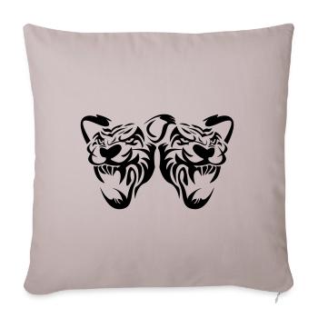 tiger head panther cat - Sofa pillowcase 17,3'' x 17,3'' (45 x 45 cm) - light taupe - Front