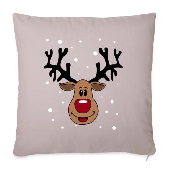 Rudolf le renne du Père Noël - Housse de coussin décorative 45 x 45 cm - taupe clair - Devant