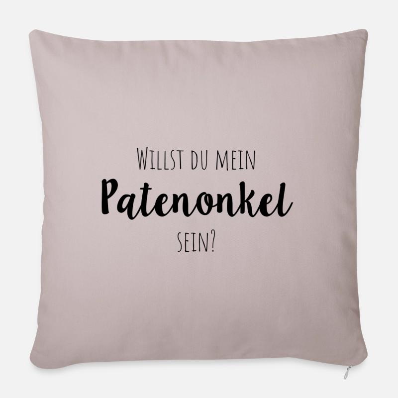 Willst du mein Patenonkel sein? - Sofakissenbezug 45 x 45 cm - helles Taupe