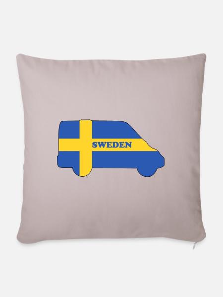 Sweden - Van/Camping-Kastenwagen-Kontur - Sofakissenbezug 45 x 45 cm - helles Taupe