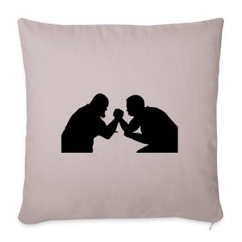 poor wrestling arm wrestling silhouette - Sofa pillowcase 17,3'' x 17,3'' (45 x 45 cm) - light taupe - Front