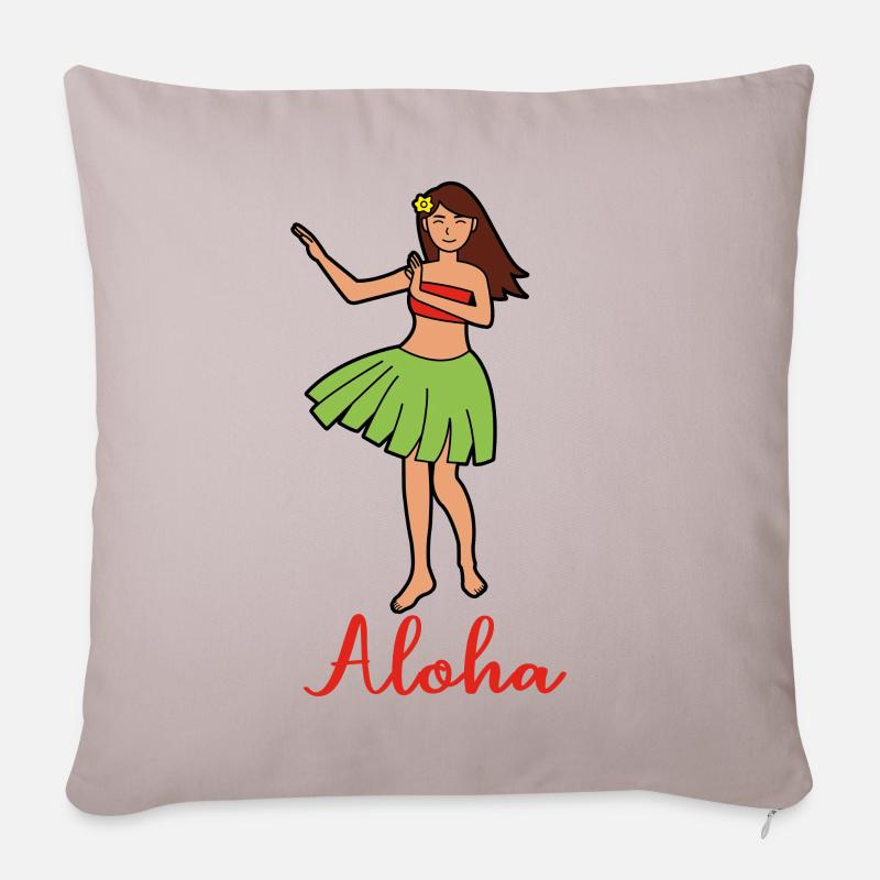 ALOHA Mädchen - Sofakissenbezug 45 x 45 cm - helles Taupe