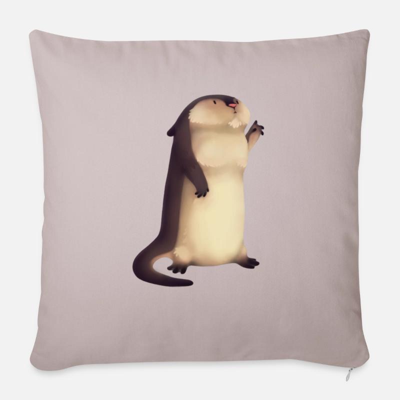 Otter Illustration - Sofakissenbezug 45 x 45 cm - helles Taupe