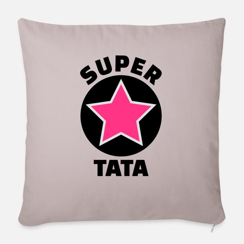 super tata (v.5) - Housse de coussin décorative 45 x 45 cm - taupe clair