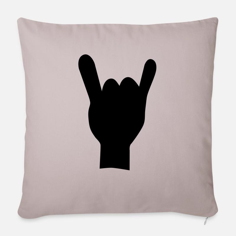 Rock and roll de la main - Housse de coussin décorative 45 x 45 cm - taupe clair