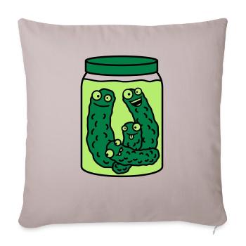 Funny Cucumber Preserving Jar - Sofa pillowcase 17,3'' x 17,3'' (45 x 45 cm) - light taupe - Front