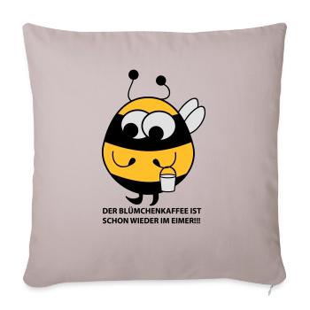 Biene mit Eimer - Sofakissenbezug 45 x 45 cm - helles Taupe - Vorne
