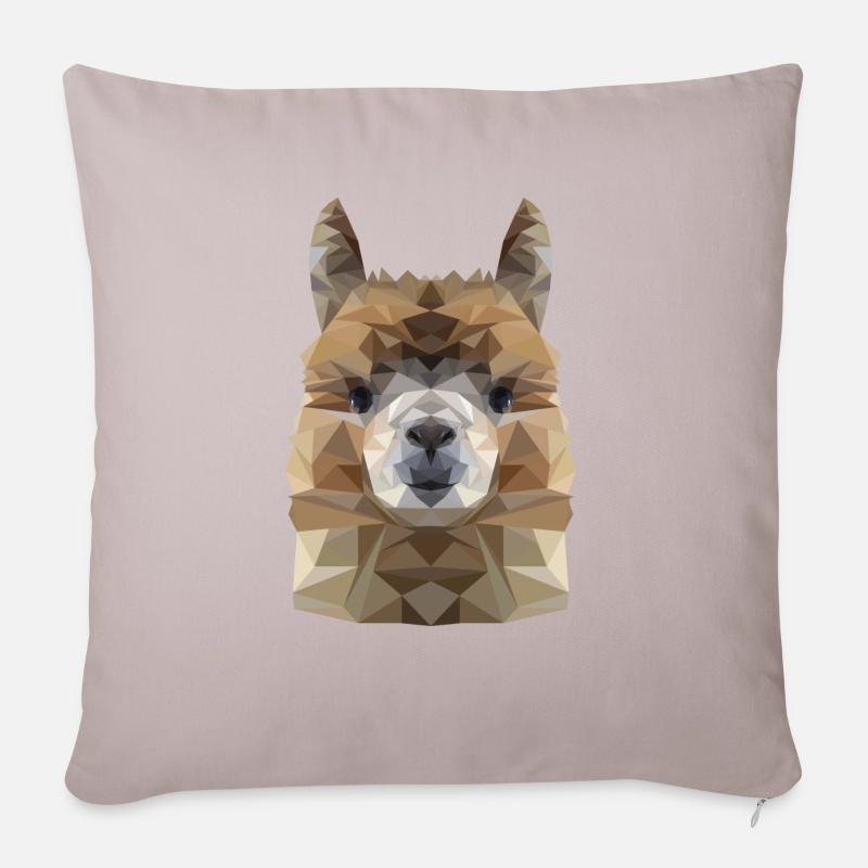 Alpaka Polygon - Sofakissenbezug 45 x 45 cm - helles Taupe