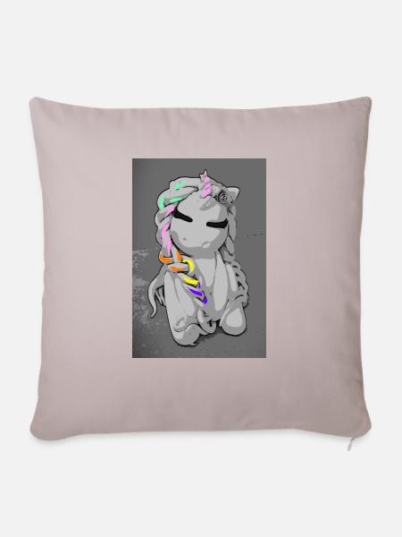 Einhorn (Farbe) - Sofakissenbezug 45 x 45 cm - helles Taupe