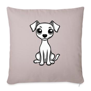 Whippet Chien Bande dessinée Mignon - Housse de coussin décorative 45 x 45 cm - taupe clair - Devant