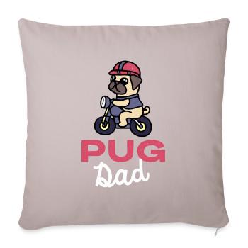 Carlin Papa Motard Chien Papa Cadeau Carlins - Housse de coussin décorative 45 x 45 cm - taupe clair - Devant