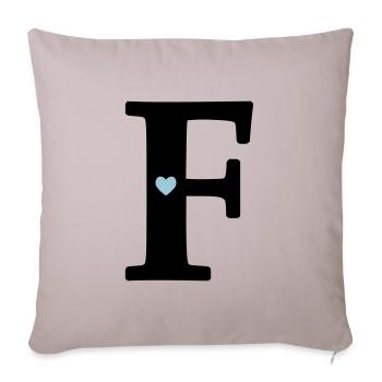 Lettre F Lettre initiale - Housse de coussin décorative 45 x 45 cm - taupe clair - Devant