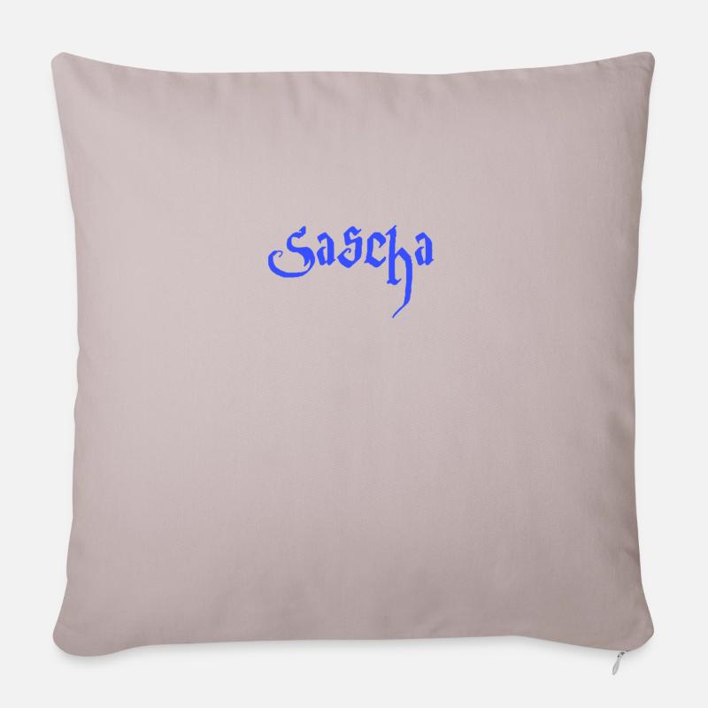 Name Sascha - Sofakissenbezug 45 x 45 cm - helles Taupe