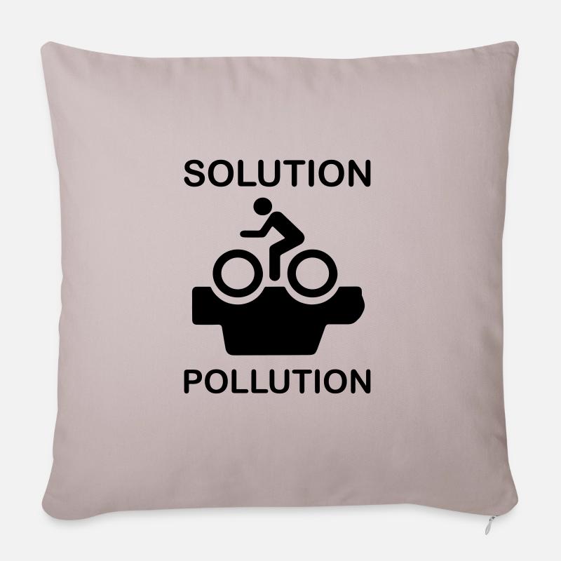 solution cycliste écologique :-) - Housse de coussin décorative 45 x 45 cm - taupe clair