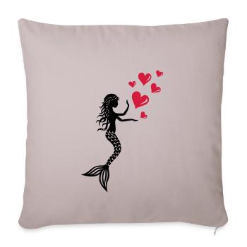 Mermaid Sirène Sirène Saint Valentin Nixe - Housse de coussin décorative 45 x 45 cm - taupe clair - Devant