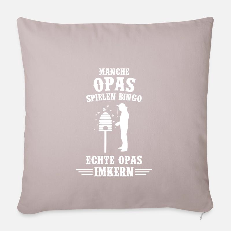 T-Shirt Geschenk - Imker echte Opas imkern - Sofakissenbezug 45 x 45 cm - helles Taupe