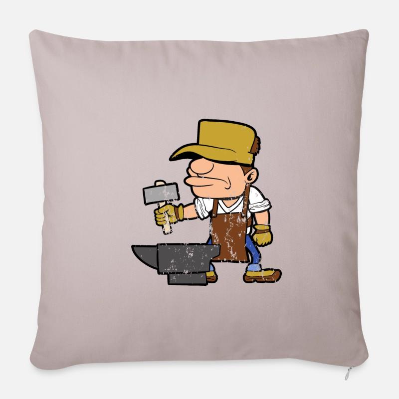 Maréchal-ferrant rétro grunge vintage - Housse de coussin décorative 45 x 45 cm - taupe clair