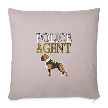 Polizist Polizistin Polizeihund Wachhund Geschenk - Sofakissenbezug 45 x 45 cm - helles Taupe - Vorne