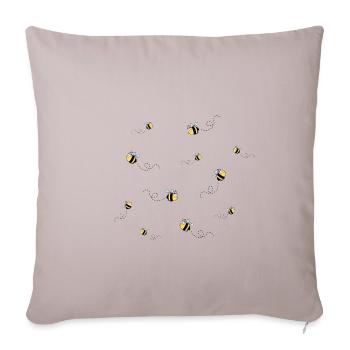 Essaim d'abeilles avec trajectoire - Housse de coussin décorative 45 x 45 cm - taupe clair - Devant