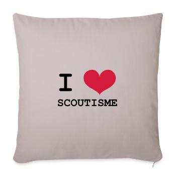 I Love Scoutisme - Housse de coussin décorative 45 x 45 cm - taupe clair - Devant