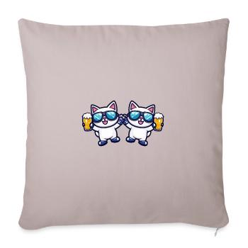 Bière Cat Ski Team - Housse de coussin décorative 45 x 45 cm - taupe clair - Devant
