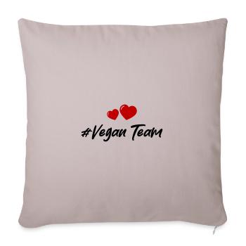 Cœur d’équipe végétalien - Housse de coussin décorative 45 x 45 cm - taupe clair - Devant