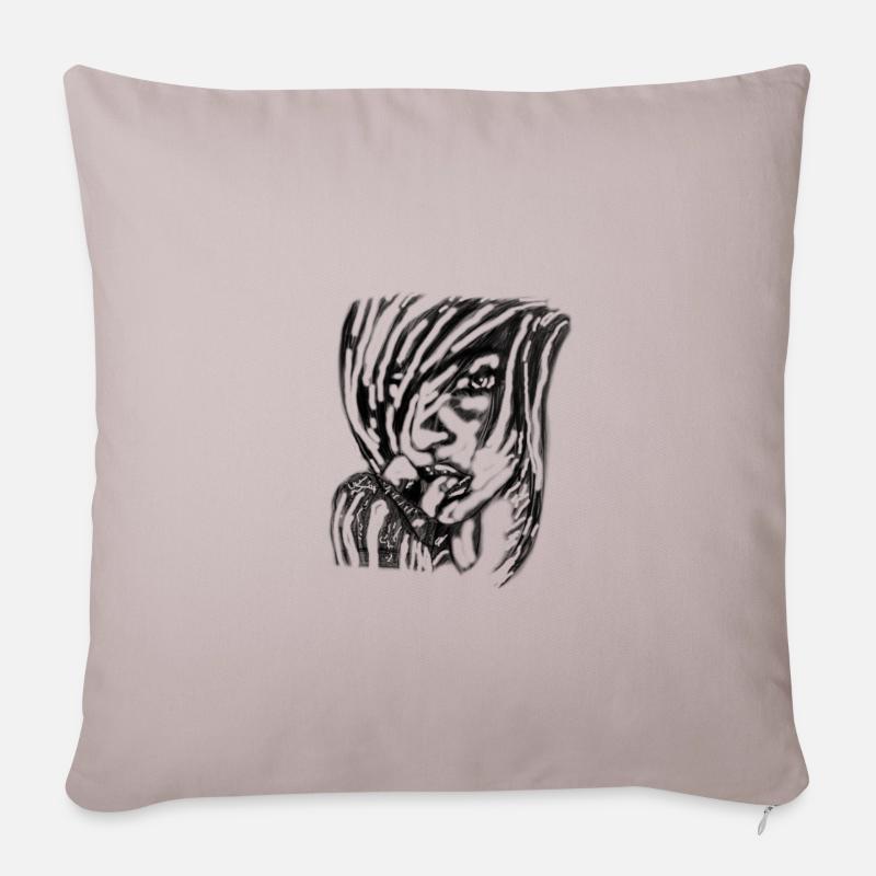 Mme Hope - Housse de coussin décorative 45 x 45 cm - taupe clair