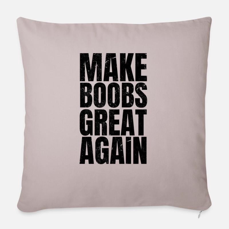 Make BOOBS Great Again vintage - Sofakissenbezug 45 x 45 cm - helles Taupe