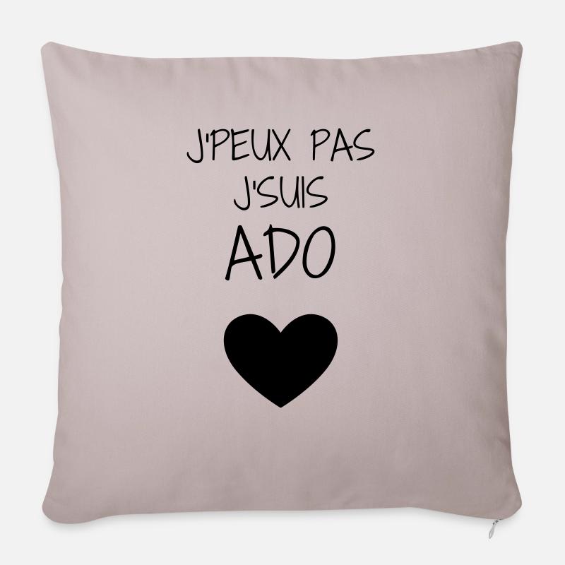 adolescent / enfant / ado / adolescente - Housse de coussin décorative 45 x 45 cm - taupe clair
